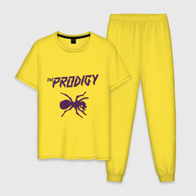 Мужская пижама хлопок с принтом The Prodigy паук в городе Новоалтайск, 100% хлопок | брюки и футболка прямого кроя, без карманов, на брюках мягкая резинка на поясе и по низу штанин
 | Тематика изображения на принте: prodigy | the prodigy | паук | продеджи | продиджи | продиджы