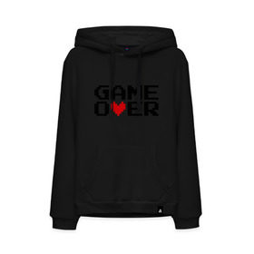 Мужская толстовка хлопок с принтом game over 8 bit в городе Новоалтайск, френч-терри, мягкий теплый начес внутри (100% хлопок) | карман-кенгуру, эластичные манжеты и нижняя кромка, капюшон с подкладом и шнурком | Тематика изображения на принте: 8 bit | 8 бит | 8bit | 8бит | game over | игра окончена