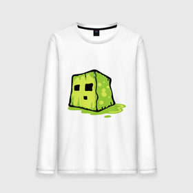 Мужской лонгслив хлопок с принтом Slime в городе Новоалтайск, 100% хлопок |  | minecraft | игры | кубик | майнкрафт | смайлик