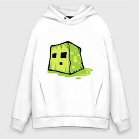 Мужское худи Oversize хлопок с принтом Slime в городе Новоалтайск, френч-терри — 70% хлопок, 30% полиэстер. Мягкий теплый начес внутри —100% хлопок | боковые карманы, эластичные манжеты и нижняя кромка, капюшон на магнитной кнопке | minecraft | игры | кубик | майнкрафт | смайлик