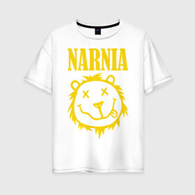 Женская футболка хлопок Oversize с принтом Narnia в городе Новоалтайск, 100% хлопок | свободный крой, круглый ворот, спущенный рукав, длина до линии бедер
 | nirvana | антибренд | музыка | нирвана | рок
