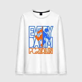 Мужской лонгслив хлопок с принтом Everyday im portalin в городе Новоалтайск, 100% хлопок |  | антибренд | всем в портал | игры | портал