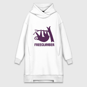 Платье-худи хлопок с принтом Freeclimber в городе Новоалтайск,  |  | climb | freeclimber | альпинизм | альпинисты | горы | скалолазанье | скалолазы | спорт
