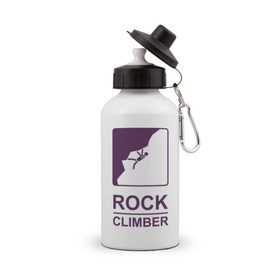Бутылка спортивная с принтом Rock climber в городе Новоалтайск, металл | емкость — 500 мл, в комплекте две пластиковые крышки и карабин для крепления | climb | rock climber | альпинизм | альпинисты | горы | путь | скалолазанье | скалолазы | спорт