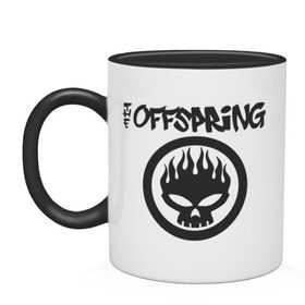 Кружка двухцветная с принтом The Offspring classic logo в городе Новоалтайск, керамика | объем — 330 мл, диаметр — 80 мм. Цветная ручка и кайма сверху, в некоторых цветах — вся внутренняя часть | группы | музыка | музыкальные группы | панк | рок | рок музыка