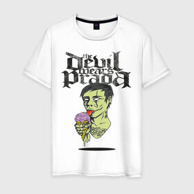 Мужская футболка хлопок с принтом the devil wears prada в городе Новоалтайск, 100% хлопок | прямой крой, круглый вырез горловины, длина до линии бедер, слегка спущенное плечо. | зомби