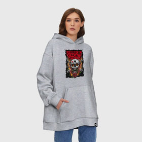 Худи SuperOversize хлопок с принтом Bullet For My Valentine в городе Новоалтайск, 70% хлопок, 30% полиэстер, мягкий начес внутри | карман-кенгуру, эластичная резинка на манжетах и по нижней кромке, двухслойный капюшон
 | heavy metal | metal | punk | rock | trash metal | альтернатива | метал | панк | рок | рок группа | рок группы | трэш метал | хеви метал | черепок | черепушка