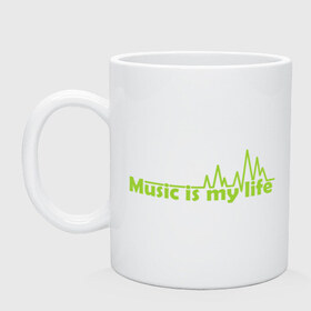 Кружка с принтом music is my life в городе Новоалтайск, керамика | объем — 330 мл, диаметр — 80 мм. Принт наносится на бока кружки, можно сделать два разных изображения | music is my life | музыка | музыка моя жизнь | пульс | разное