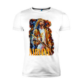 Мужская футболка премиум с принтом Nirvana Kurt Cobain в городе Новоалтайск, 92% хлопок, 8% лайкра | приталенный силуэт, круглый вырез ворота, длина до линии бедра, короткий рукав | kurt cobain | nirvana | курт кобейн | нирвана
