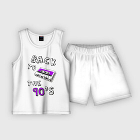 Детская пижама с шортами хлопок с принтом Back to the 90 s в городе Новоалтайск,  |  | 90 | 90 е | аудиокассета | кассета | ностальгия