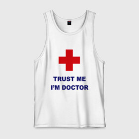 Мужская майка хлопок с принтом trust me i am doctor в городе Новоалтайск, 100% хлопок |  | верь мне | медик | я доктор