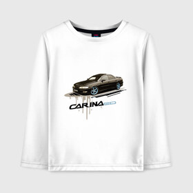 Детский лонгслив хлопок с принтом toyota carina ED в городе Новоалтайск, 100% хлопок | круглый вырез горловины, полуприлегающий силуэт, длина до линии бедер | carina | ed | toyota | toyota carina ed | тоета | тойета | тойота
