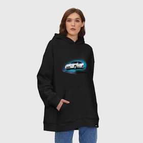 Худи SuperOversize хлопок с принтом Honda INTEGRA в городе Новоалтайск, 70% хлопок, 30% полиэстер, мягкий начес внутри | карман-кенгуру, эластичная резинка на манжетах и по нижней кромке, двухслойный капюшон
 | honda interga | tourer | ходна интегра | японские автомобили