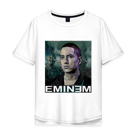 Мужская футболка хлопок Oversize с принтом постер Eminem в городе Новоалтайск, 100% хлопок | свободный крой, круглый ворот, “спинка” длиннее передней части | eminm | slim shady | еминем | реп | репчик | рэп
