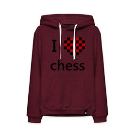 Мужская толстовка хлопок с принтом I love chess в городе Новоалтайск, френч-терри, мягкий теплый начес внутри (100% хлопок) | карман-кенгуру, эластичные манжеты и нижняя кромка, капюшон с подкладом и шнурком | Тематика изображения на принте: chess | i love chess | шахматы | я люблю шахматы