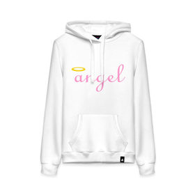 Женская толстовка хлопок с принтом Angel Girl Print в городе Новоалтайск, френч-терри, мягкий теплый начес внутри (100% хлопок) | карман-кенгуру, эластичные манжеты и нижняя кромка, капюшон с подкладом и шнурком | angel | angel girl | ангел | девушка ангел | девушкам | нимба