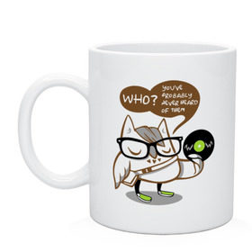 Кружка с принтом Сова хипстер в городе Новоалтайск, керамика | объем — 330 мл, диаметр — 80 мм. Принт наносится на бока кружки, можно сделать два разных изображения | Тематика изображения на принте: 