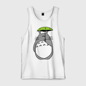 Мужская майка хлопок с принтом totoro с зонтом в городе Новоалтайск, 100% хлопок |  | anime | totoro | аниме | кот totoro | тоторо