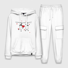 Мужской костюм хлопок с толстовкой с принтом Red heart with sheep в городе Новоалтайск,  |  | девушкам | женские | любовь | овечки | сердечки | сердца