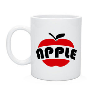 Кружка с принтом Яблоко apple в городе Новоалтайск, керамика | объем — 330 мл, диаметр — 80 мм. Принт наносится на бока кружки, можно сделать два разных изображения | Тематика изображения на принте: apple | яблоко