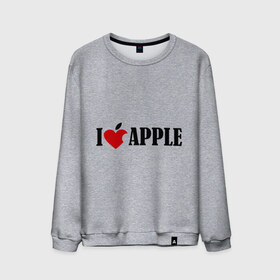 Мужской свитшот хлопок с принтом love apple с листиком в городе Новоалтайск, 100% хлопок |  | джобс | комуникатор | телефон | яблоко