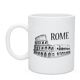 Кружка с принтом ROME (эскиз) в городе Новоалтайск, керамика | объем — 330 мл, диаметр — 80 мм. Принт наносится на бока кружки, можно сделать два разных изображения | италия | колизей | рим | туристам