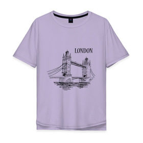 Мужская футболка хлопок Oversize с принтом LONDON (эскиз) в городе Новоалтайск, 100% хлопок | свободный крой, круглый ворот, “спинка” длиннее передней части | лондон