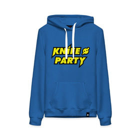 Женская толстовка хлопок с принтом Knife party в городе Новоалтайск, френч-терри, мягкий теплый начес внутри (100% хлопок) | карман-кенгуру, эластичные манжеты и нижняя кромка, капюшон с подкладом и шнурком | dubstep | вечеринка | даб степ | дабстеп | музыка
