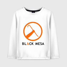 Детский лонгслив хлопок с принтом Black mesa Orange logo в городе Новоалтайск, 100% хлопок | круглый вырез горловины, полуприлегающий силуэт, длина до линии бедер | black mesa | игры | компьютерные игры
