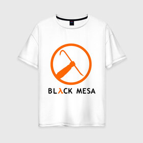 Женская футболка хлопок Oversize с принтом Black mesa Orange logo в городе Новоалтайск, 100% хлопок | свободный крой, круглый ворот, спущенный рукав, длина до линии бедер
 | black mesa | игры | компьютерные игры