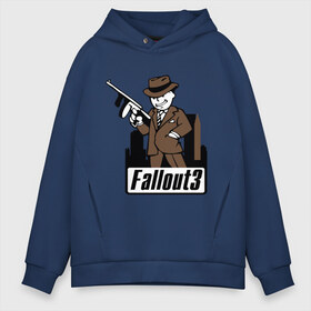 Мужское худи Oversize хлопок с принтом Fallout Man with gun в городе Новоалтайск, френч-терри — 70% хлопок, 30% полиэстер. Мягкий теплый начес внутри —100% хлопок | боковые карманы, эластичные манжеты и нижняя кромка, капюшон на магнитной кнопке | fallout | логотип | постапокалиптические | фаллаут | фоллаут