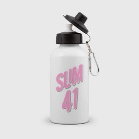 Бутылка спортивная с принтом Sum 41 pink в городе Новоалтайск, металл | емкость — 500 мл, в комплекте две пластиковые крышки и карабин для крепления | rock | музыка | музыкальные стили | панк | панк рок | рок