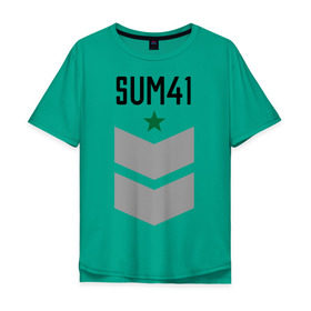 Мужская футболка хлопок Oversize с принтом Sum41 погон в городе Новоалтайск, 100% хлопок | свободный крой, круглый ворот, “спинка” длиннее передней части | rock | sum 41 | sum forty one | музыка | музыкальные стили | панк | панк рок | рок