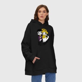 Худи SuperOversize хлопок с принтом Just married (love is) в городе Новоалтайск, 70% хлопок, 30% полиэстер, мягкий начес внутри | карман-кенгуру, эластичная резинка на манжетах и по нижней кромке, двухслойный капюшон
 | just married | love is | жвачка | жвачка love is | лав из | любовь | любовь это | молодожены | свадьба
