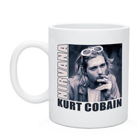 Кружка с принтом Nirvana- Kurt Cobain в городе Новоалтайск, керамика | объем — 330 мл, диаметр — 80 мм. Принт наносится на бока кружки, можно сделать два разных изображения | kurt cobain | nirvana | группы | курт кобейн | музыка | музыкальные группы. курт | нирвана