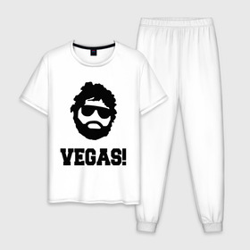 Мужская пижама хлопок с принтом VEGAS! в городе Новоалтайск, 100% хлопок | брюки и футболка прямого кроя, без карманов, на брюках мягкая резинка на поясе и по низу штанин
 | hangover | лас вегас | мальчишник в вегасе