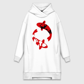 Платье-худи хлопок с принтом Карпы кои (koi fish) в городе Новоалтайск,  |  | koi fish | животные | искусство | карпы | карпы кои | прикольные картинки | рыбы | япония | японское