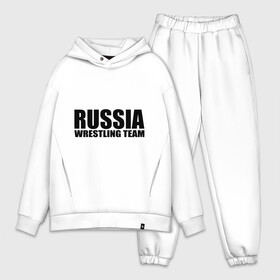 Мужской костюм хлопок OVERSIZE с принтом Russia wrestling team в городе Новоалтайск,  |  | greco roman wrestling | russia | борьба | греко римская борьба | россия | спорт
