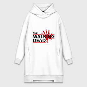 Платье-худи хлопок с принтом The Walking Dead, кровавый след в городе Новоалтайск,  |  | живые мертвецы | кино | кровь | ладонь | отпечаток | пальцы | рука | сериал | телевидение | телесериал | ходячие мертвецы