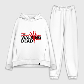 Женский костюм хлопок Oversize с принтом The Walking Dead, кровавый след в городе Новоалтайск,  |  | живые мертвецы | кино | кровь | ладонь | отпечаток | пальцы | рука | сериал | телевидение | телесериал | ходячие мертвецы