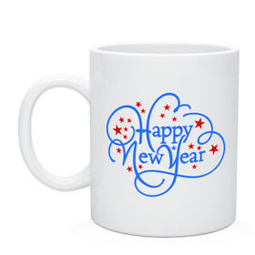 Кружка с принтом Happy New Year! в городе Новоалтайск, керамика | объем — 330 мл, диаметр — 80 мм. Принт наносится на бока кружки, можно сделать два разных изображения | 2013 | happy new year | new year | ny | год змеи | новый год | новый год 2013