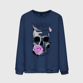 Мужской свитшот хлопок с принтом Skull with rose в городе Новоалтайск, 100% хлопок |  | Тематика изображения на принте: rock | rose | роза | рок | рок музыка | череп