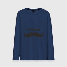 Мужской лонгслив хлопок с принтом I Hate Mustaches (Я ненавижу усы) в городе Новоалтайск, 100% хлопок |  | борода