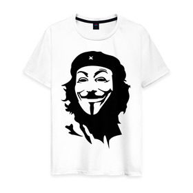 Мужская футболка хлопок с принтом вендетта чегевара - vendetta chegevara в городе Новоалтайск, 100% хлопок | прямой крой, круглый вырез горловины, длина до линии бедер, слегка спущенное плечо. | че гевара