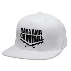Кепка снепбек с прямым козырьком с принтом Mama ama criminal в городе Новоалтайск, хлопок 100% |  | underground | баста
