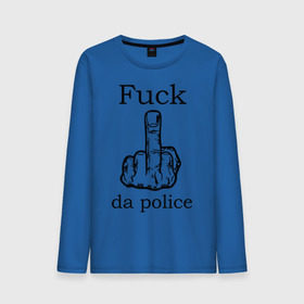 Мужской лонгслив хлопок с принтом fuck da police в городе Новоалтайск, 100% хлопок |  | кулак | палец | провокация | рука