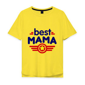 Мужская футболка хлопок Oversize с принтом Best mama logo в городе Новоалтайск, 100% хлопок | свободный крой, круглый ворот, “спинка” длиннее передней части | best mama | в подарок маме | для мамы | для родственников | лучшая мама | подарок маме | самые лучшие | семья