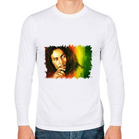 Мужской лонгслив хлопок с принтом Bob Marley в городе Новоалтайск, 100% хлопок |  | reggae | боб марли | музыка | музыкант | регги