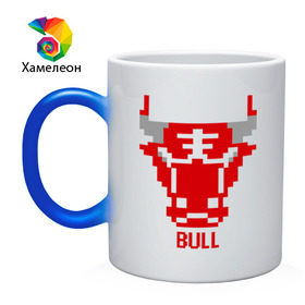 Кружка хамелеон с принтом Бык ( BuLL ) в городе Новоалтайск, керамика | меняет цвет при нагревании, емкость 330 мл | bull | бык | красный бык | редбул