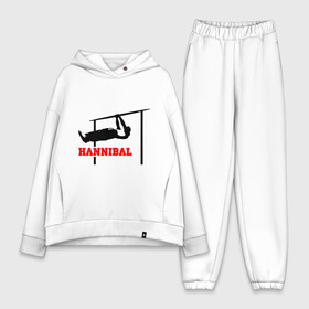 Женский костюм хлопок Oversize с принтом Hannibal For King Workout в городе Новоалтайск,  |  | hannibal | work out | workout | ворк аут | воркаут | турник